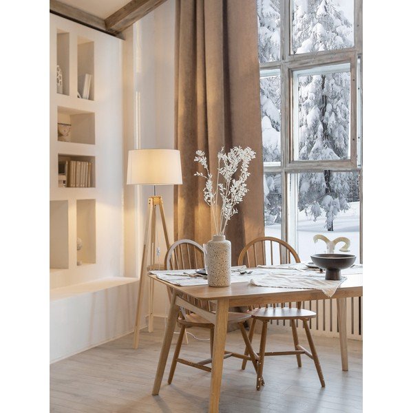 Valge/naturaalne põrandalamp (kõrgus 145 cm) Leroy - Nova Luce-image-1