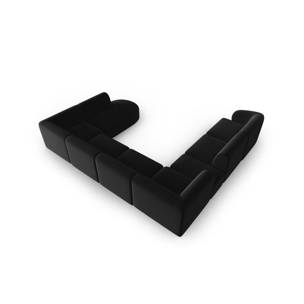 Must sametist nurgadiivan (vasak nurk/"U"-kujuline) Paolo - Milo Casa-image-3