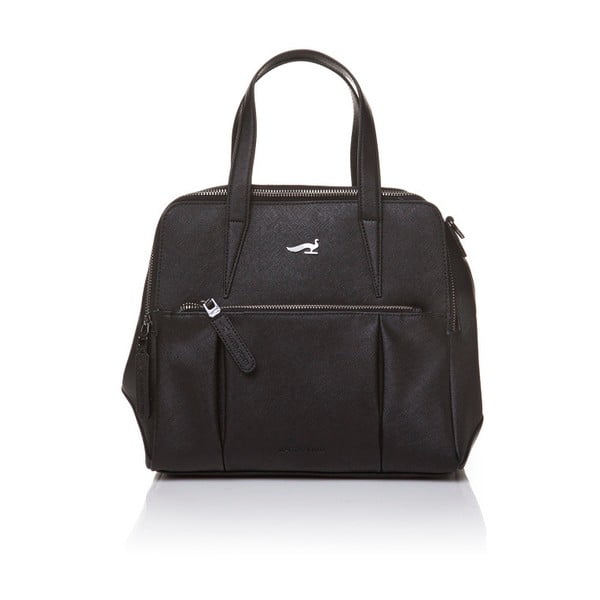 Kožená kabelka s dlouhým i krátkým popruhem Marta Ponti Strada, černá