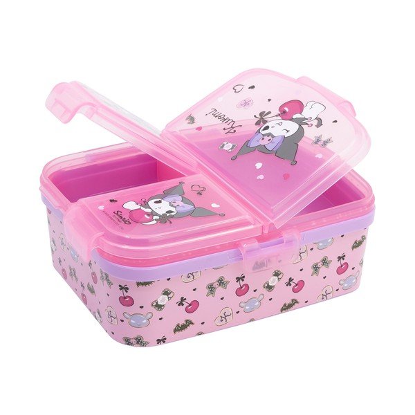 Roosa plastmassist laste suupistekarp Kuromi - STOR-image-1