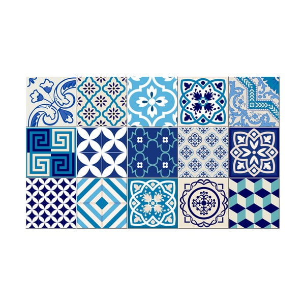 15 dekoratiivse seinakleebise komplekt Azur, 10 x 10 cm - Ambiance-image-2