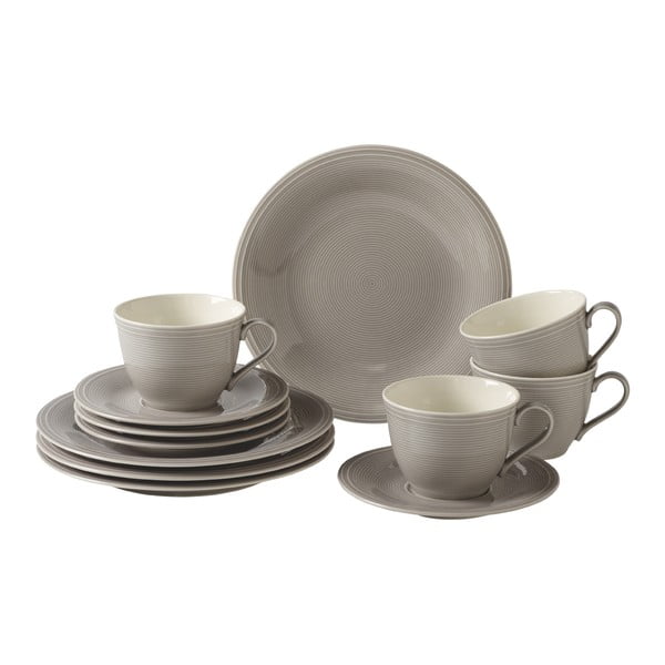 12dílný šedý porcelánový set nádobí na kávu Like by Villeroy & Boch Group
