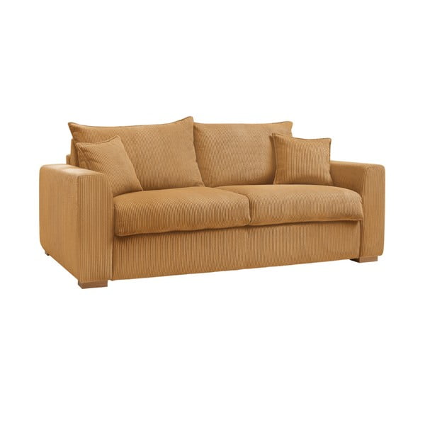 Sinepivärvi velvetist diivanvoodi 225 cm Augustin - Bobochic Paris-image-3