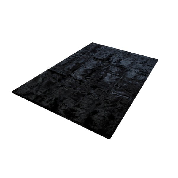Černý koberec z králičí kůže Pipsa Blanket, 180 x 120 cm