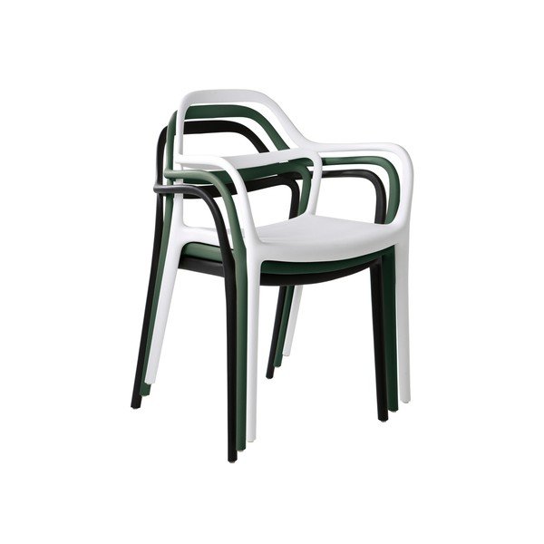 Tumerohelised plastmassist söögitoolid käetugedega/virnastatavad, 2 tk komplektis Karlaby - Jotex-image-4