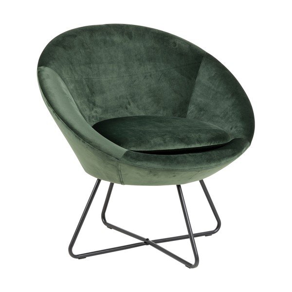 Roheline sametist tugitool Center - Actona