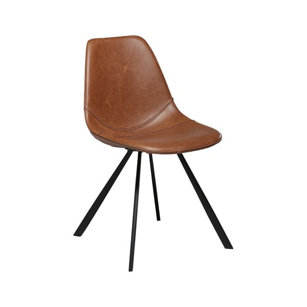 Hnědá jídelní židle z imitace kůže DAN–FORM Denmark Pitch