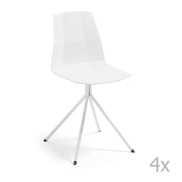 Sada 4 bílých jídelních židlí La Forma Pixel
