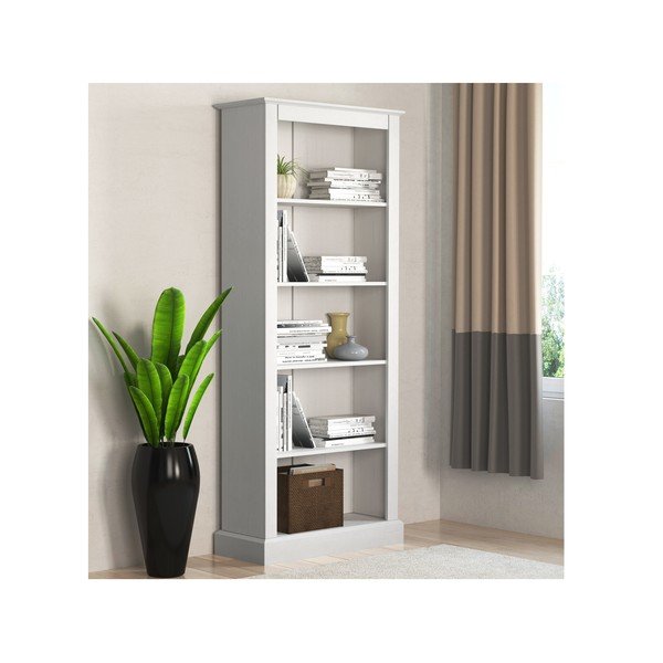 Valge männipuidust raamaturiiul 181x31 cm Mille - Støraa-image-1