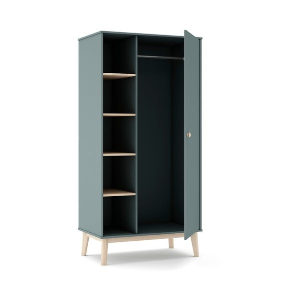 Hallikasroheline laste riidekapp 90x180x52 cm Esteban – Marckeric-image-3