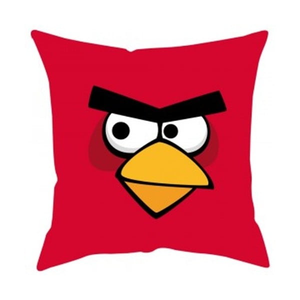 Červený polštář Angry Birds 016 Red, 40 x 40 cm