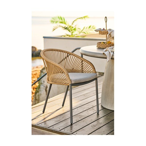 Beež metallist-polsterdatud aiatool Novella - House Nordic-image-1