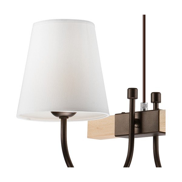 Tumepruun rippvalgusti tekstiilist varjuga ø 15 cm Julietta - LAMKUR-image-4
