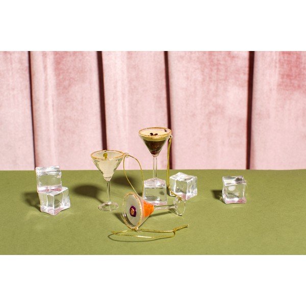 Klaasist jõulukaunistused, 3 tk, 15,5 cm Martini Cocktail – Sass & Belle-image-3