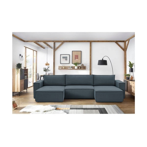 Tumesinine U-kujuline diivan Nihad - Bobochic Paris-image-1