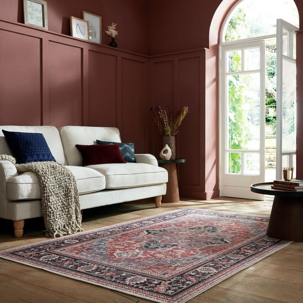 Burgundia värvi pestav vaip taaskasutatud kiududega 160x230 cm Windsor - Flair Rugs-image-1