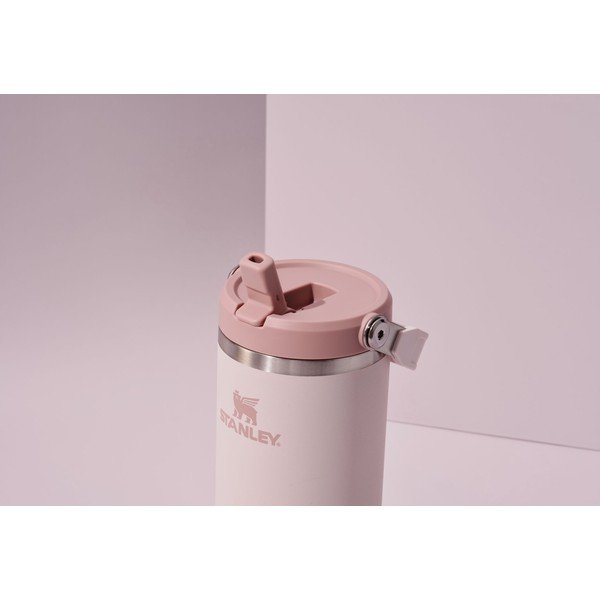Heleroosa roostevabast terasest termospudel 410 ml IceFlow™ Flip Straw 2.0 Tumbler Rose Quartz - Stanley-image-1