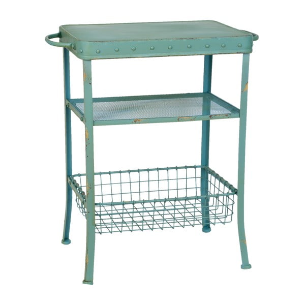 Zelený odkládací stolek ze železa Clayre & Eef Rusty