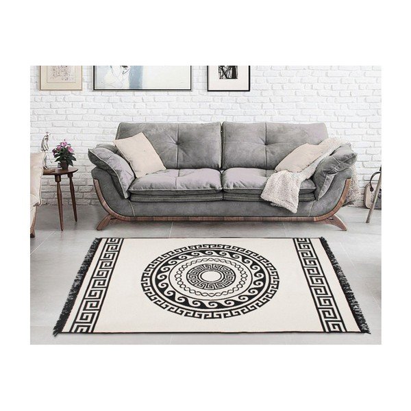 Beež ja must kahepoolne vaip Mandala, 120 x 180 cm - Cihan Bilisim Tekstil-image-4