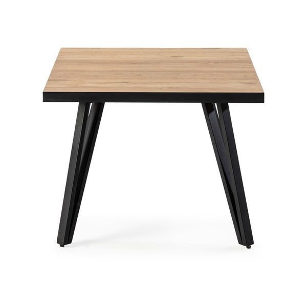 Must/loomulik kohvilaud tammeplaadiga 60x60 cm Sindi - Marckeric-image-2