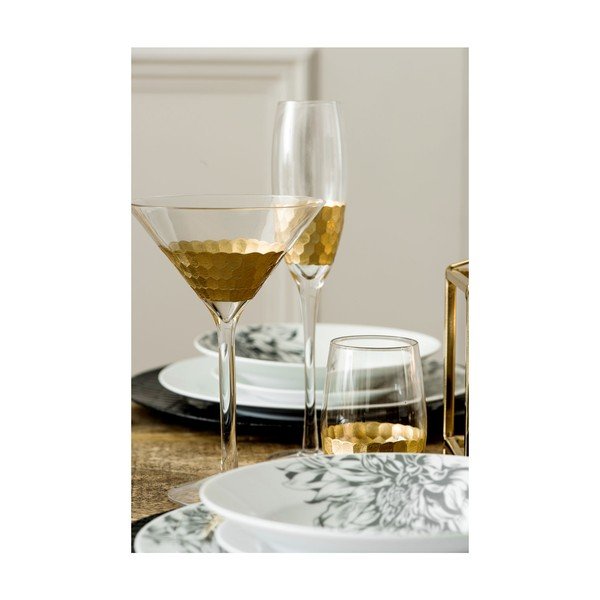 Sada 4 sklenic na šampaňské z ručně foukaného skla Premier Housewares Deco, 2,1 dl-image-4