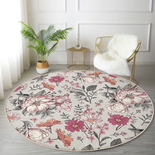 Pestav ümmargune vaip, sobitub robottolmuimejaga ø 120 cm Comfort - Mila Home-image-3