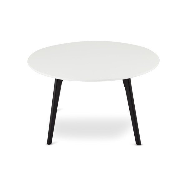 Must-valge kohvilaud tammepuust jalgadega , Ø 80 cm Life - Furnhouse-image-1