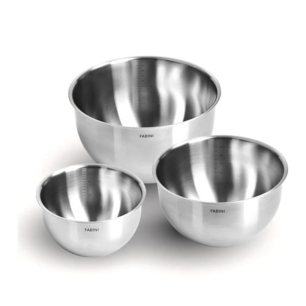 Hõbedased roostevabast terasest kausid 3tk komplektis ø 24 cm Lucca 3.0 – FABINI
