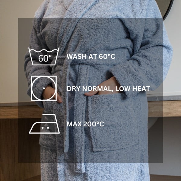 Heleroosa puuvillane hommikumantel suurus S/M Lindu - Tiseco Home Studio-image-3