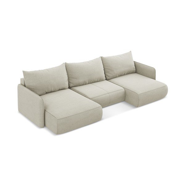 Kreemne diivanvoodi koos hoiunurgaga diivan Nanea - Makamii-image-3