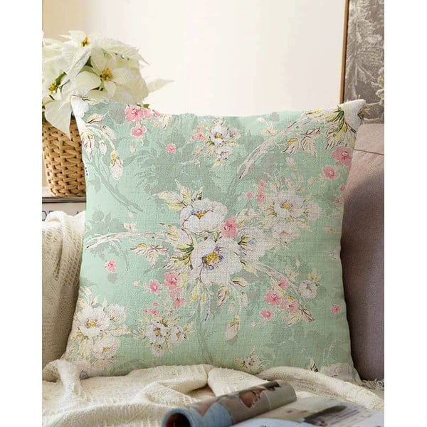 Roheline padjaümbris puuvillaseguga Blossom, 55 x 55 cm - Minimalist Cushion Covers
