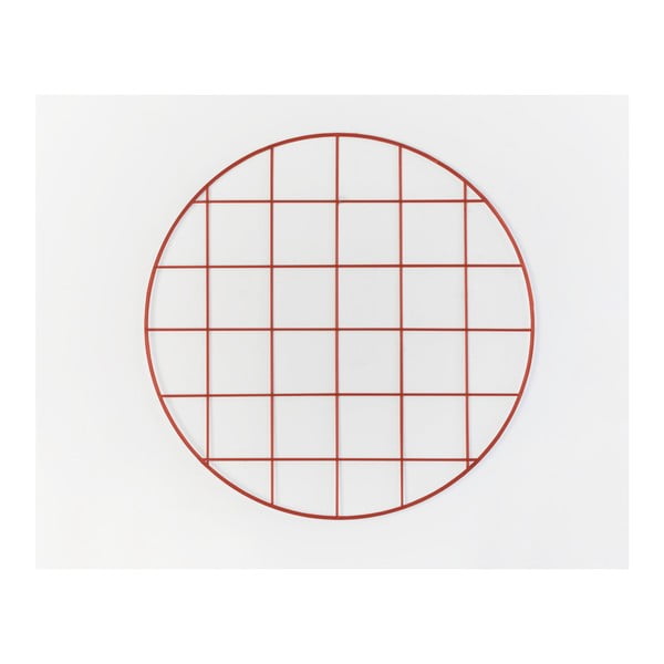 Červená drátěná nástěnka Really Nice Things Circle Rojo, ⌀ 59 cm