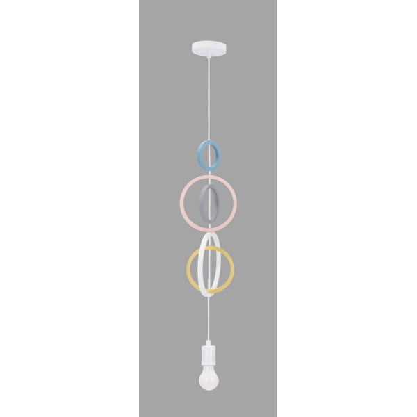 Valge ja roosa lastelamp metallist varjundiga Single - Candellux Lighting-image-1