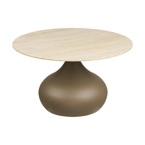 Khaki värvi ümmargune kohvilaud klaasist pealispinnaga, ø 70 cm Pienza - House Nordic