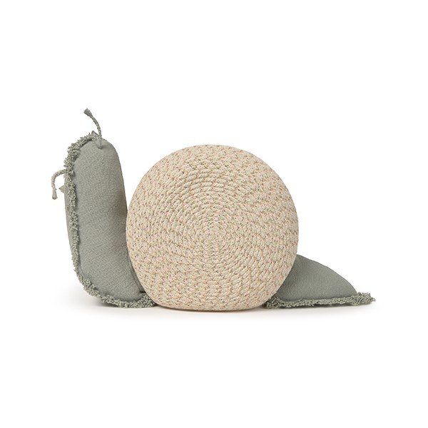 Kreem-salveiroheline kangast laste mänguasjakorv 60x24x30 cm Big Snail - Lorena Canals