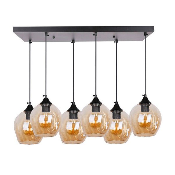 Must rippvalgusti klaasist lambivarjundiga 33x67 cm Aspa - Candellux Lighting