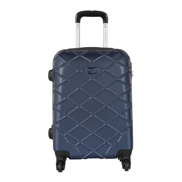 Modré kabinové zavazadlo na kolečkách Travel World, 44 l