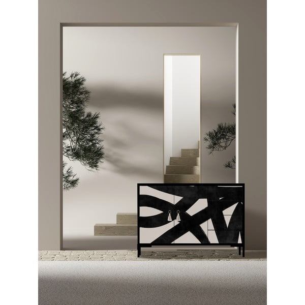 Must-beež madal kummut 113x84 cm Wilma - Really Nice Things-image-1