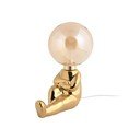 Kuldne dimmerdatav LED lauavalgusti klaasist varjuga (kõrgus 22,5 cm) Joey - Leitmotiv