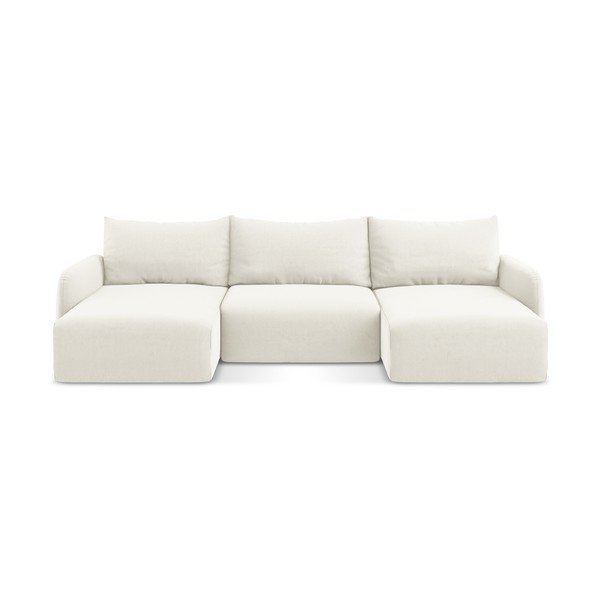 Kreemjas sametdiivanvoodi/nurgadiivan panipaigaga (U-kujuline) Kalena - Makamii