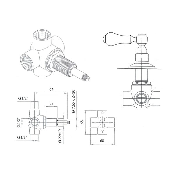 Kuldne segistinupp Antea - Sapho-image-1