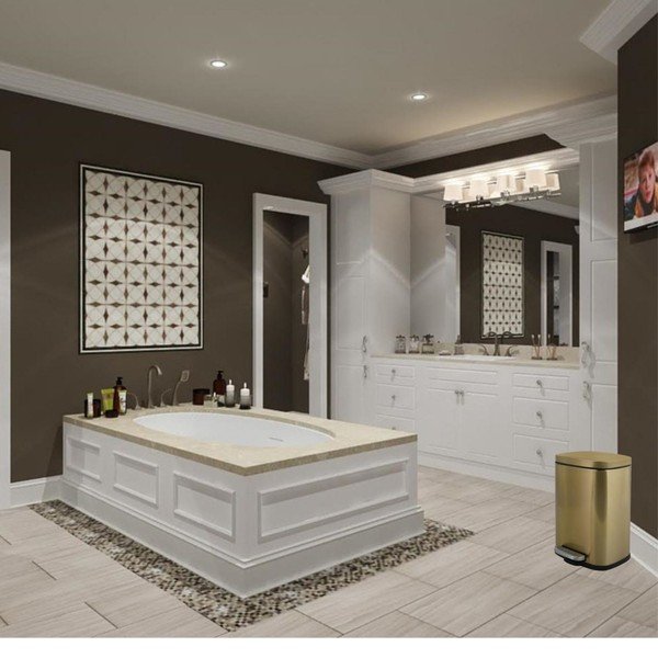 Matt kuldne terasest prügikast 5 l Akira - Spirella-image-2