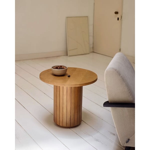 Ümmargune hoiulaud mangopuidust ø 60 cm Licia - Kave Home-image-1