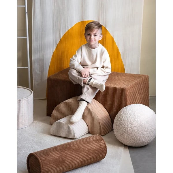Pruun velvetist laste diivanipadi Roll - Wigiwama-image-2