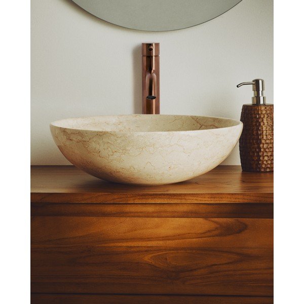 Beež kivist ümmargune kraanikauss ø 40 cm Darnen - Kave Home-image-1