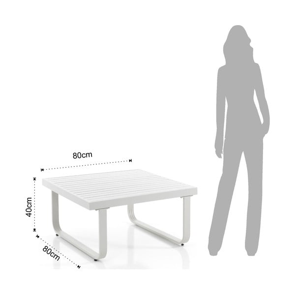 Valge alumiiniumist diivanilaud 80x80 cm Ischia - Tomasucci-image-1