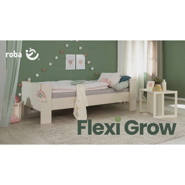 Beež kõrgendatud lastevoodi panipaigaga/ilma voodipõhjata 90x200 cm Studio - Roba-image-4