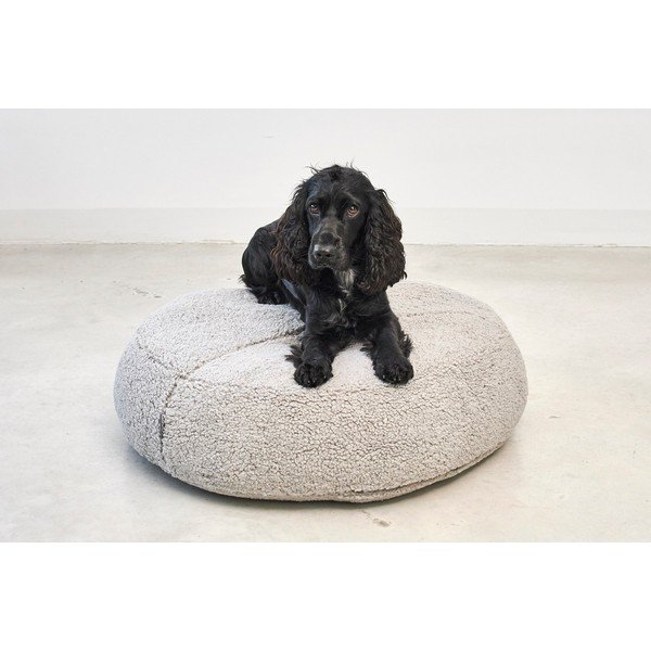 Beež bukleekangast koeravoodi ø 70 cm Senso Pouffe Greige S/M - MiaCara-image-3