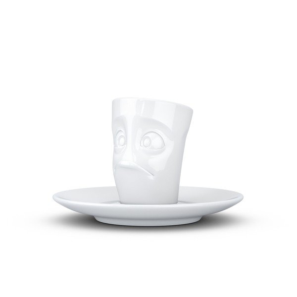 Valge pettunud portselanist espressotass koos taldrikuga , maht 80 ml - 58products-image-2