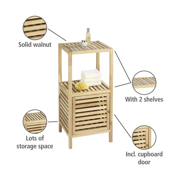 Madal pähklipuidust vannitoakapp 40x86 cm Norway – Wenko-image-2